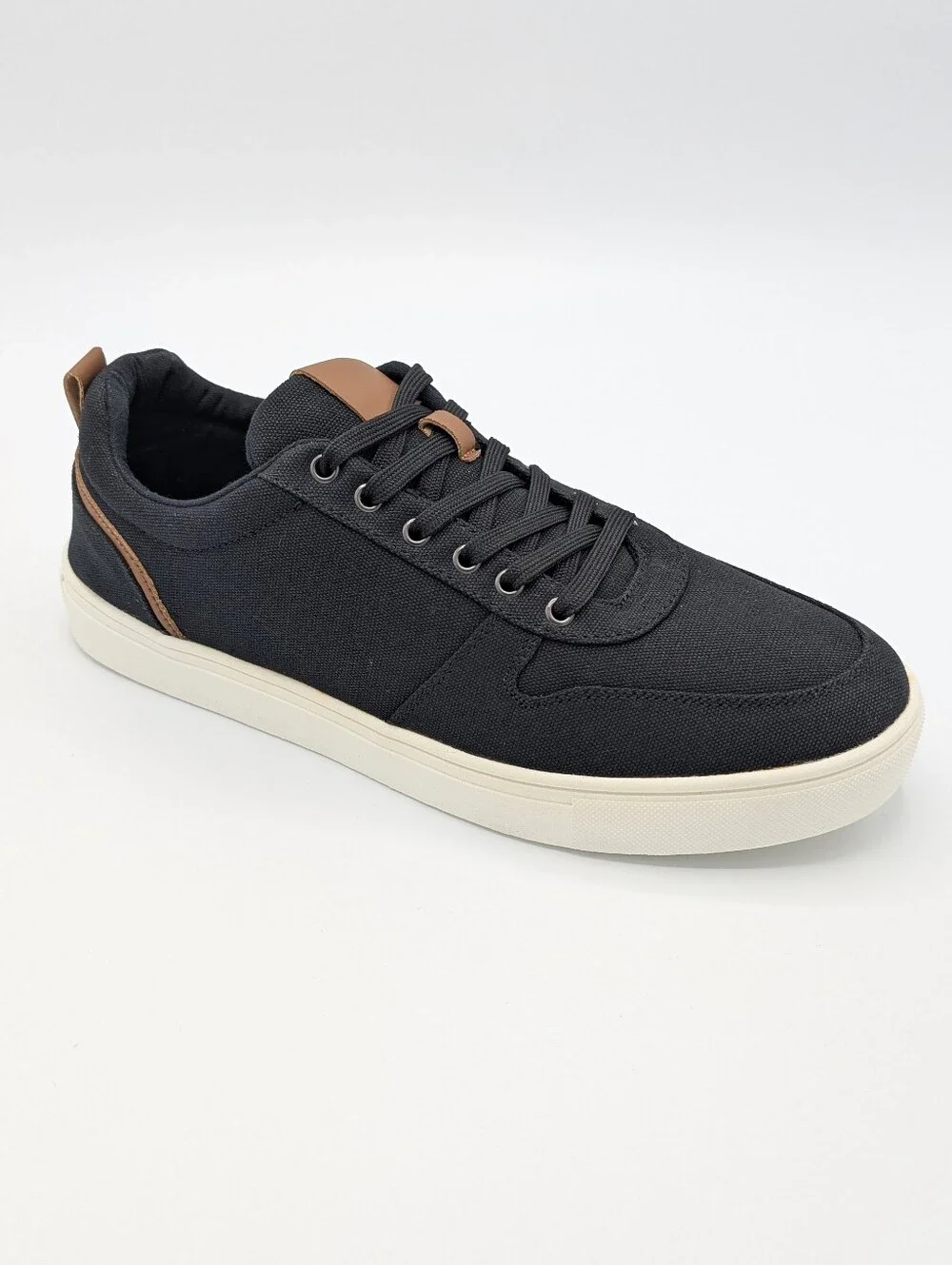XRay Sneakers Men's 11 Black Canvas Low-Top  Brown Accents Lace-Up Monty Shoes